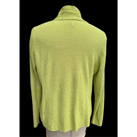Eileen Fisher Open Front Cardigan Sz. L Italian Yarn Textured Knit - Picture 6 of 12